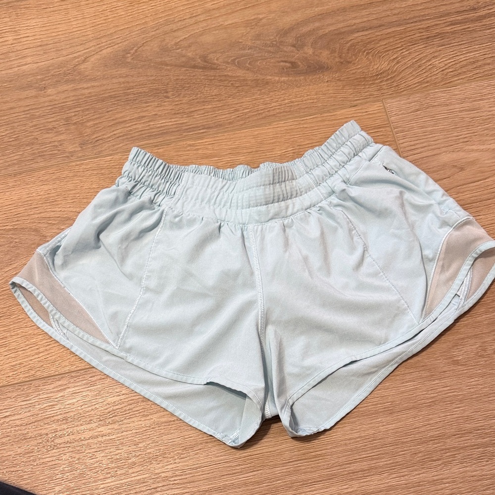 Light Blue Women's Lululemon Hottie Hot  Shorts 4”